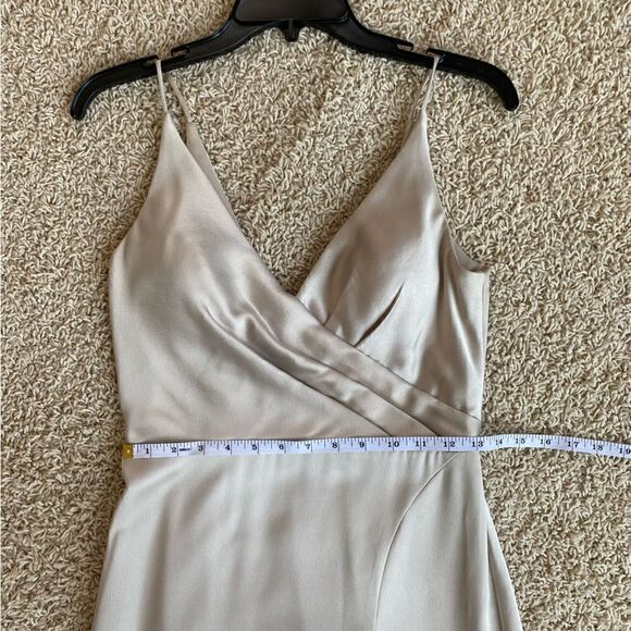 Jenny Yoo Long Bridesmaids Dress Beckett Latte Size 2 Worn Once - Picture 9 of 15